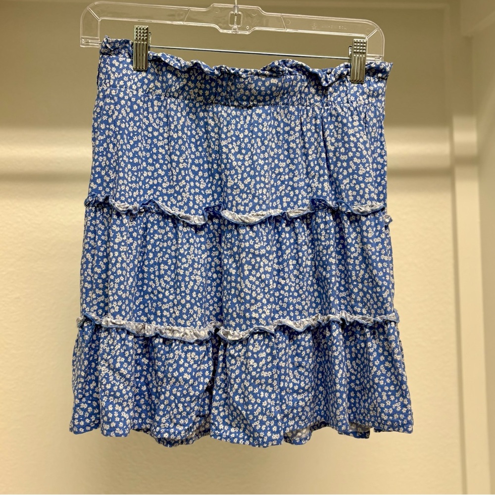 Wild Fable - Blue Paisley Tiered Skirt - Small